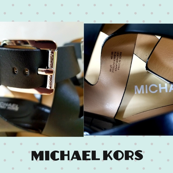 EUC MICHAEL KORS LEATHER OPEN TOE STRAPPY SANDALS - Picture 6 of 8